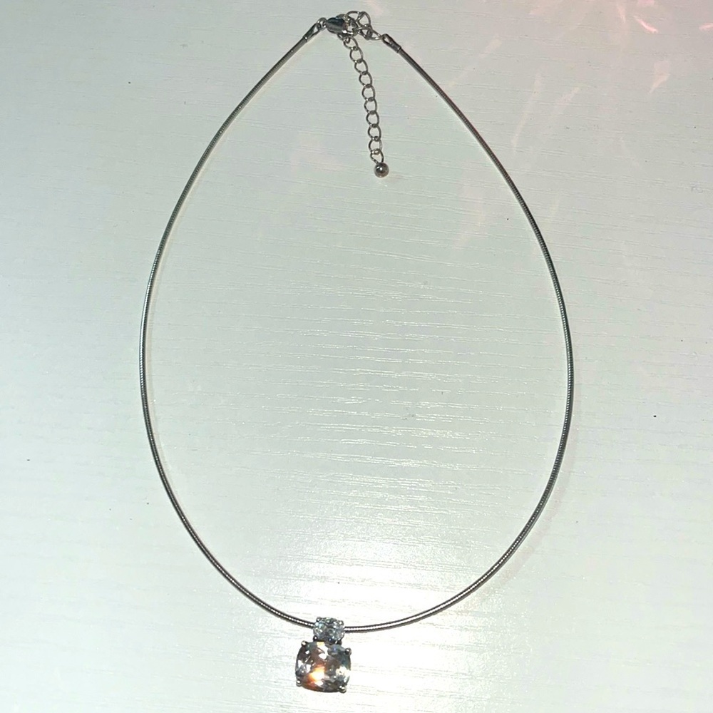 Avon Sterling Silver CZ Cord 925 6.5” Choker Necklace